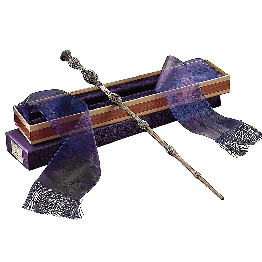 PATPAT Harry Potter Wands with Ollivanders Wand Box,Premium Polyresin & Metal,Party Costume Accessory for Halloween Cosplay Masquerade Christmas Gifts - Dumbledore (Multicolor) PATPAT Harry Potter Wands with Ollivanders Wand Box,Premium Polyresin & Metal,Party Costume Accessory for Halloween Cosplay Masquerade Christmas Gifts - Dumbledore (Multicolor)